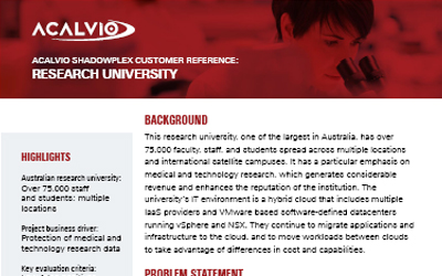 Acalvio Customer Reference: Research University