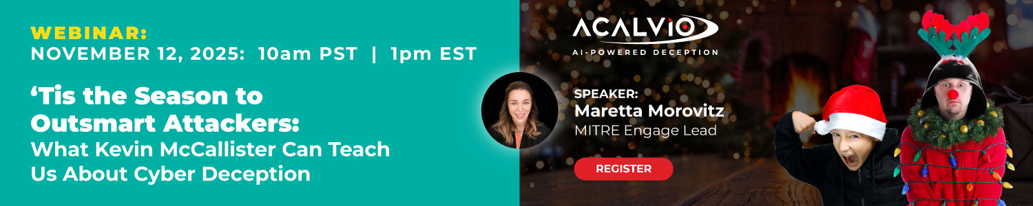 Acalvio NOV 2025 MITRE WEBINAR 1500X300 Banner image