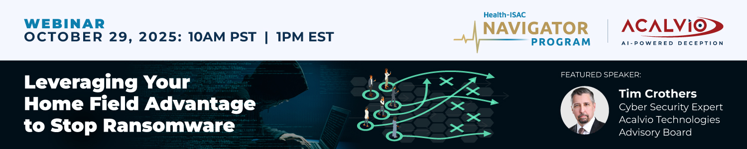 Acalvio 2025 WEBINAR H ISAC Ransomware