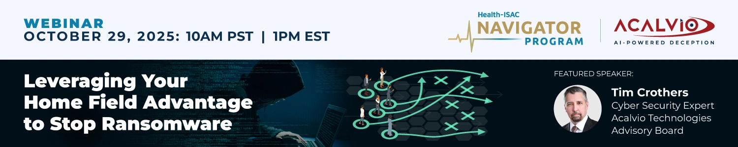 Acalvio 2025 WEBINAR H ISAC Ransomware