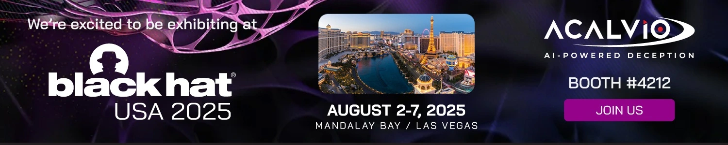 Acalvio at Black Hat USA 2025 event banner
